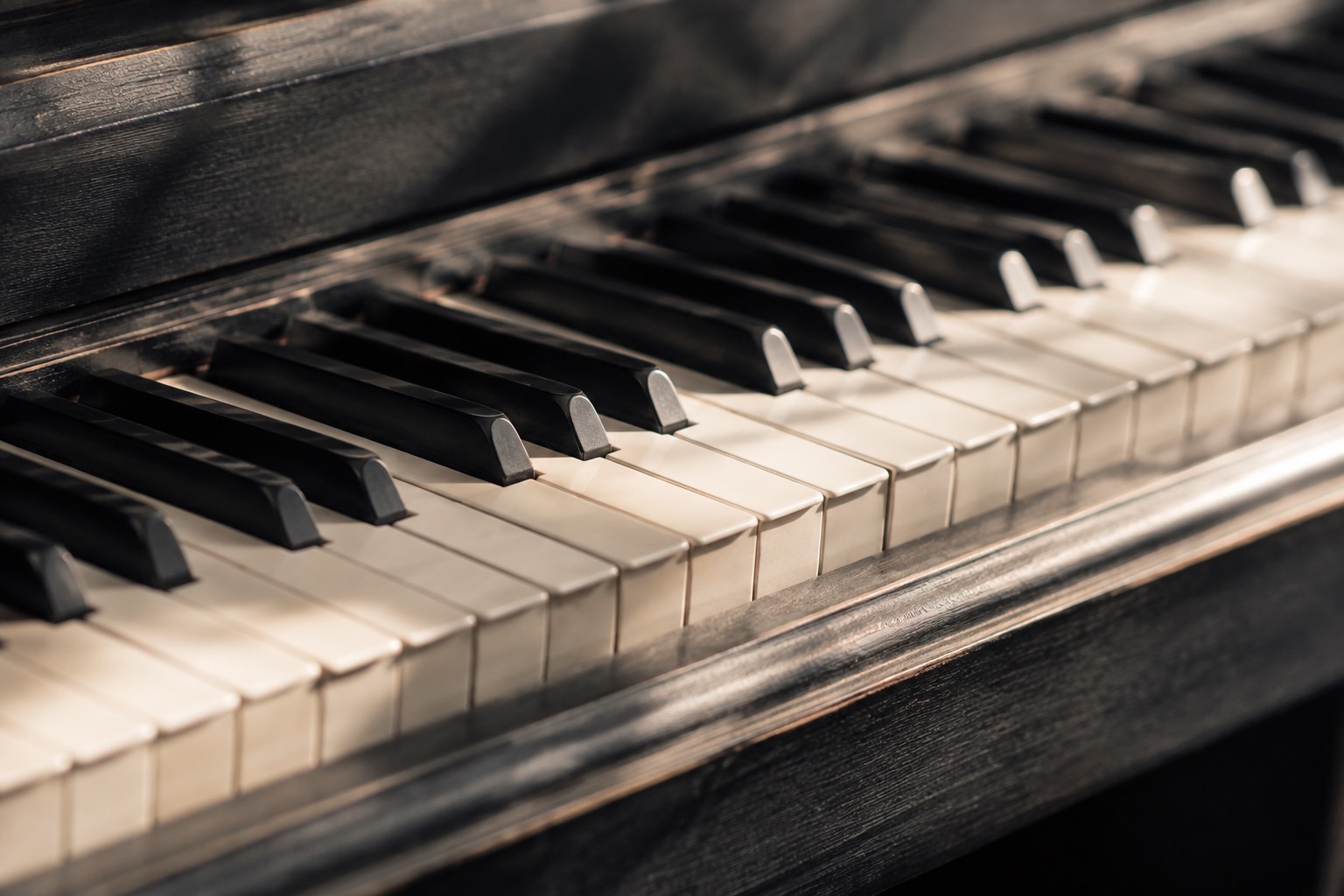 Piano keys in soft natural light; an illustrative image.